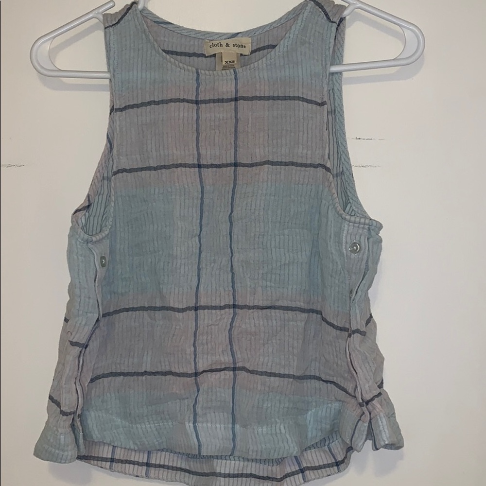Sz xxs cloth and stone side button tank